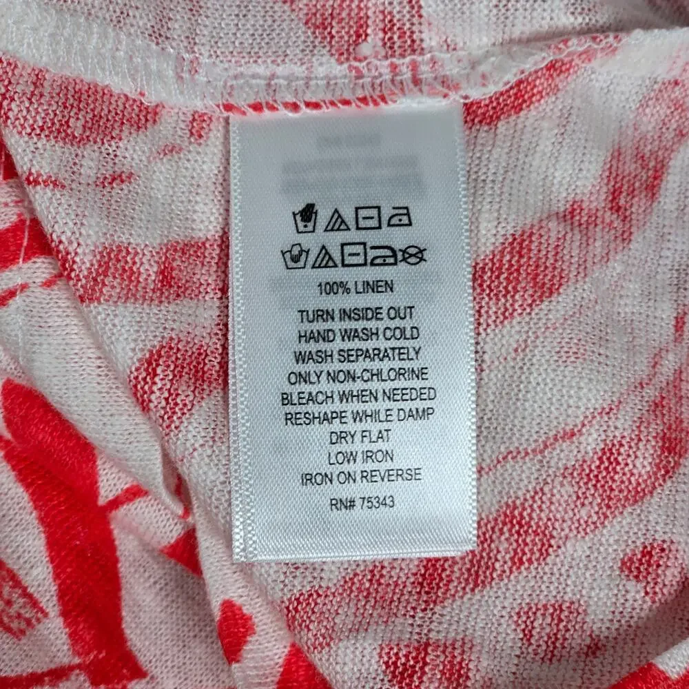 C&C California Linen Red Abstract Print Halter Neck Tank Top‎ Women's Medium - Picture 4 of 6